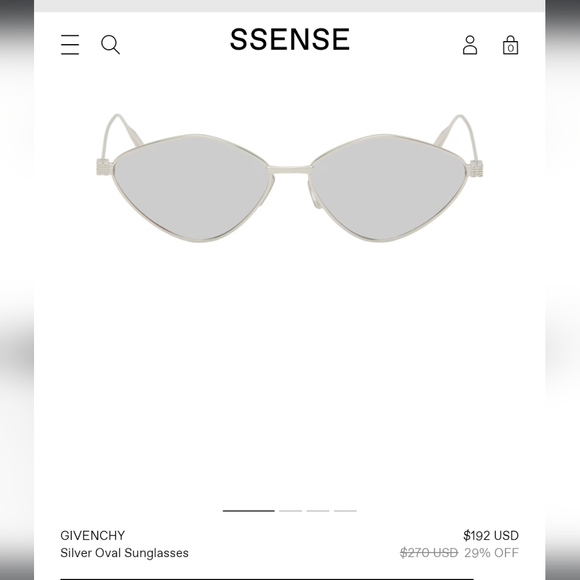 New Givenchy Platinum Silver Sunglasses Diamond Cat-eye luxury GV40040U - Picture 2 of 5